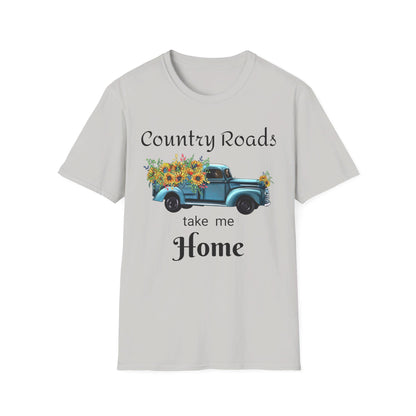 Country Roads take me Home Blue Truck T-Shirt